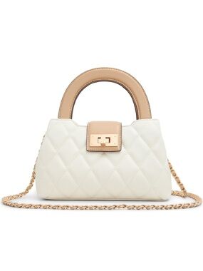 Aldo Ellianaax Mini Top-Handle Bag in Cream and Tan